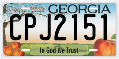 GA license plate CPJ2151