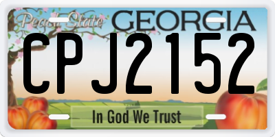 GA license plate CPJ2152