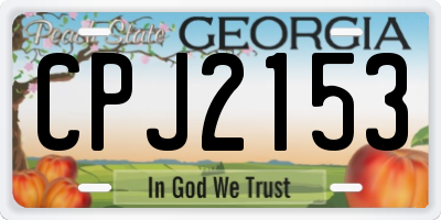 GA license plate CPJ2153