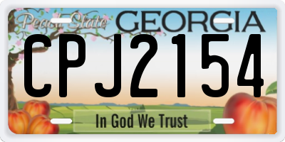 GA license plate CPJ2154