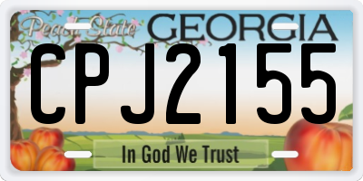 GA license plate CPJ2155