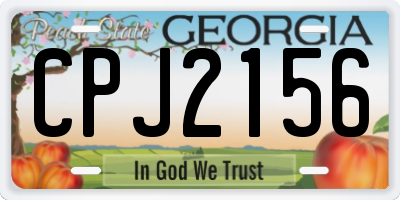 GA license plate CPJ2156