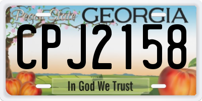 GA license plate CPJ2158