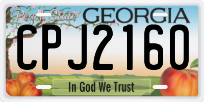 GA license plate CPJ2160