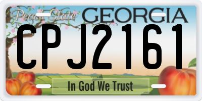 GA license plate CPJ2161