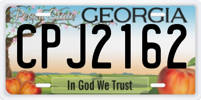GA license plate CPJ2162
