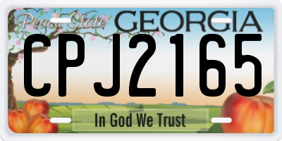 GA license plate CPJ2165