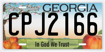 GA license plate CPJ2166
