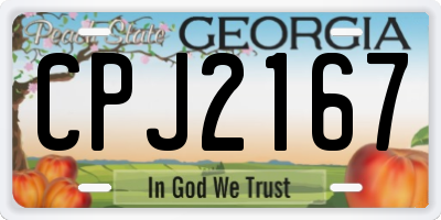 GA license plate CPJ2167