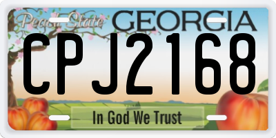 GA license plate CPJ2168