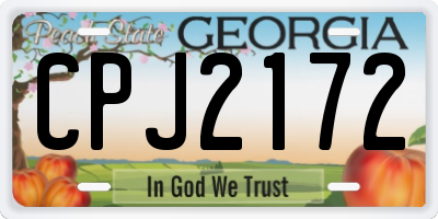 GA license plate CPJ2172