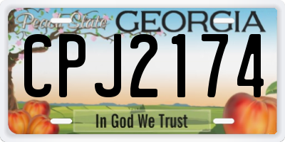 GA license plate CPJ2174