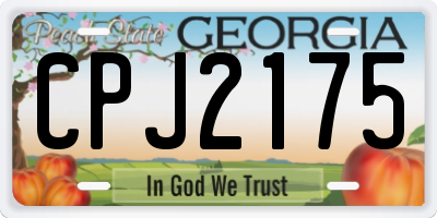 GA license plate CPJ2175