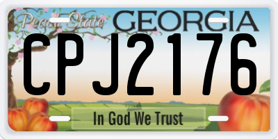 GA license plate CPJ2176