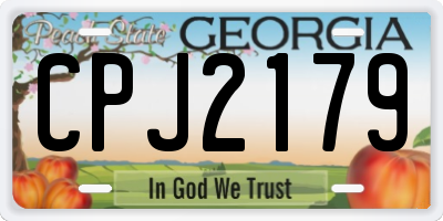 GA license plate CPJ2179
