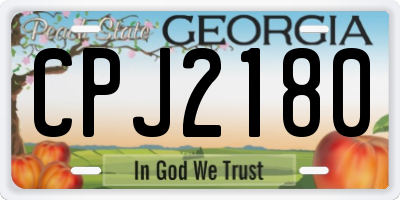 GA license plate CPJ2180