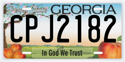 GA license plate CPJ2182