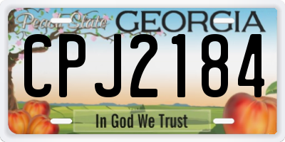 GA license plate CPJ2184