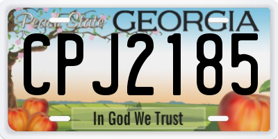 GA license plate CPJ2185