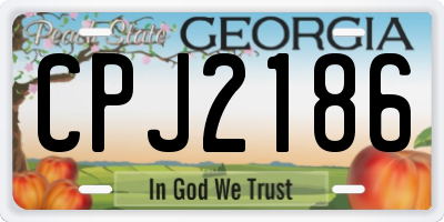 GA license plate CPJ2186
