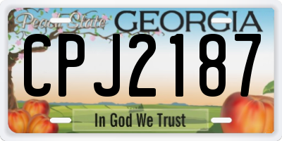 GA license plate CPJ2187