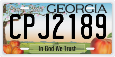 GA license plate CPJ2189