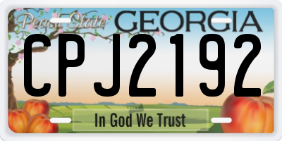 GA license plate CPJ2192