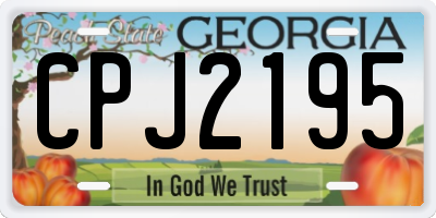 GA license plate CPJ2195