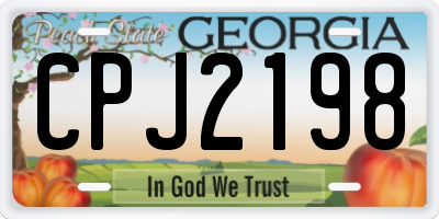 GA license plate CPJ2198