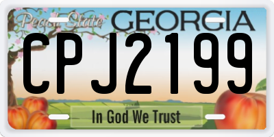 GA license plate CPJ2199