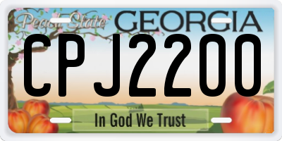 GA license plate CPJ2200