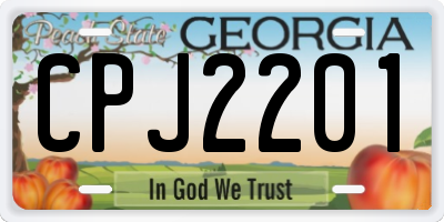 GA license plate CPJ2201