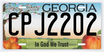 GA license plate CPJ2202