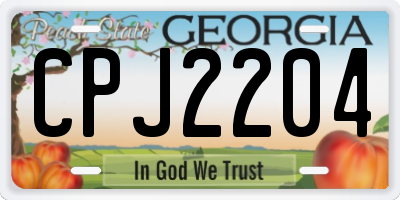 GA license plate CPJ2204
