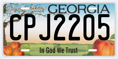 GA license plate CPJ2205