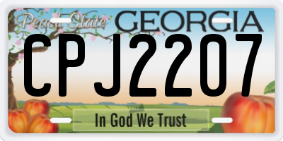 GA license plate CPJ2207