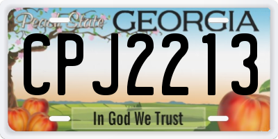 GA license plate CPJ2213