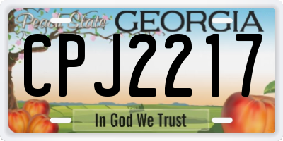 GA license plate CPJ2217