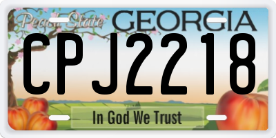GA license plate CPJ2218