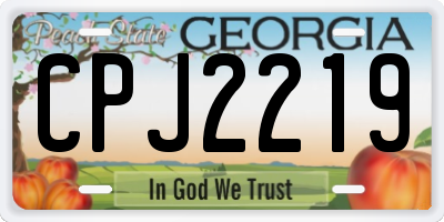GA license plate CPJ2219