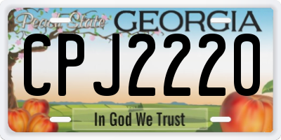GA license plate CPJ2220
