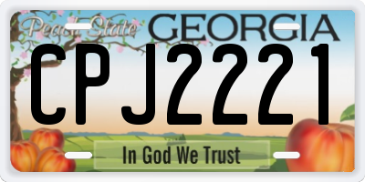 GA license plate CPJ2221