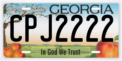 GA license plate CPJ2222