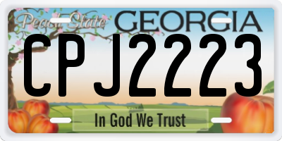 GA license plate CPJ2223