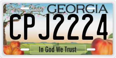 GA license plate CPJ2224