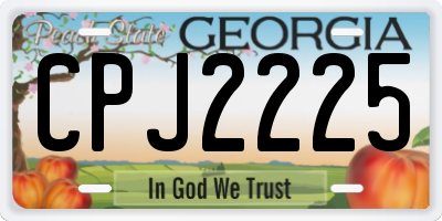 GA license plate CPJ2225