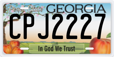 GA license plate CPJ2227
