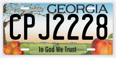 GA license plate CPJ2228