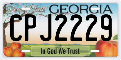 GA license plate CPJ2229