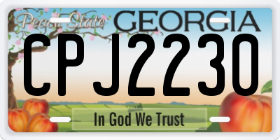 GA license plate CPJ2230